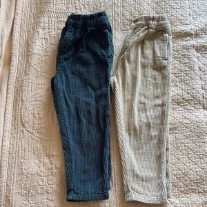 Zara Boys Corduroy Pants Set - Blue and Light Green